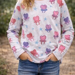 Chaser Kids Long Sleeve Shirt with Heart Ring Pop and Star Design